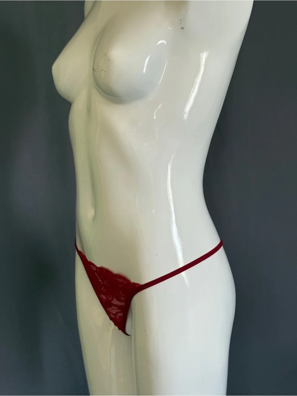 Frederick's of Hollywood Red Lace Garter Chemise set